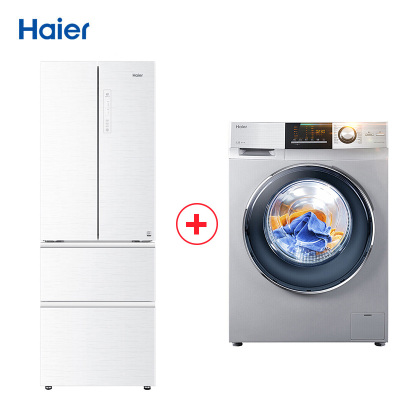 Haier海尔 XQG100-BX1228A直驱变频+海尔（Haier）BCD-342WDGY 342升多门风冷无霜