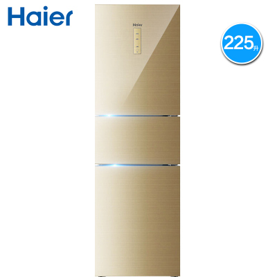 Haier/海尔 BCD-225WDGK 225升变频无霜软冷冻干湿分储三门家用 电冰箱