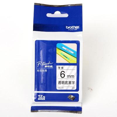 兄弟 brother TZe-111 兄弟TZe-111 6mm 透明底黑字标签色带 (适用所有兄弟PT系列）