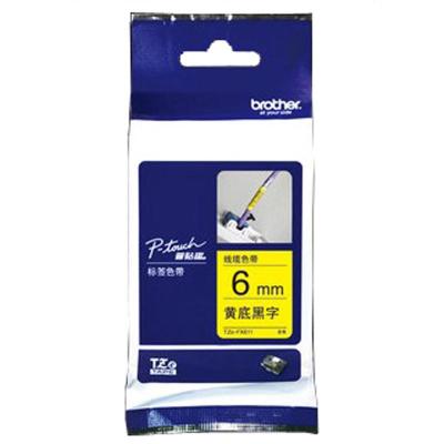 兄弟Brother 标签机色带 TZe-FX611(黄底黑字) 线缆 6mm