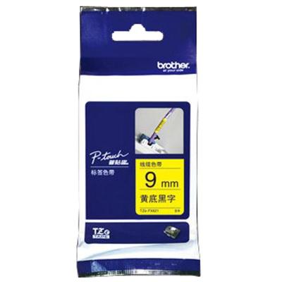 兄弟 标签机色带 TZe-FX621(黄底黑字)(线缆标签)9mm