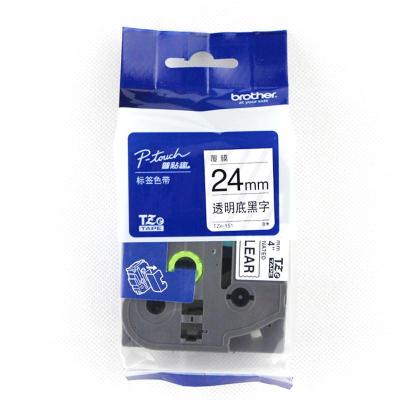 兄弟(Brother) TZe-151 覆膜标签色带 24mm宽 透明底黑字 TZ-151 标签 色带