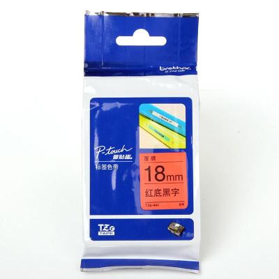 兄弟(Brother) TZe-441 覆膜 标签色带 18mm宽 红底 黑字TZ-441 标签 色带