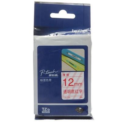 兄弟（brother） TZe-132 兄弟TZ-132 12mm透明底红字 覆膜 标签色带
