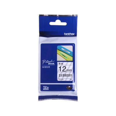 兄弟(Brother) TZe-M31 覆膜 标签色带 12mm宽 透明底黑字TZ-M31 标签色带