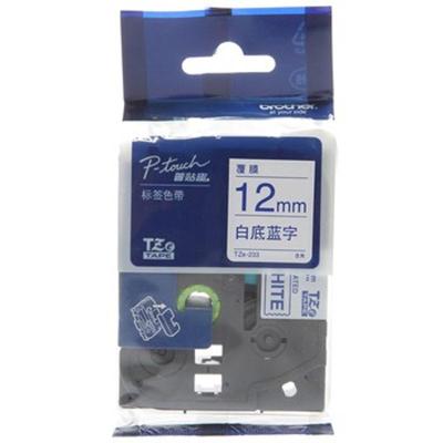 兄弟（brother） TZe-233 兄弟TZ-233 12mm白底蓝字 覆膜 标签色带(适用所有兄弟PT系列）