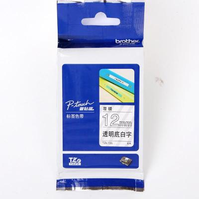 兄弟（brother） TZe-135 兄弟TZ-135 12mm透明底白字 覆膜 标签色带(适用所有兄弟PT系列）