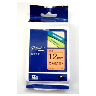 兄弟(Brother） TZe-B31 荧光 标签色带 12mm宽 荧光橙底 黑字TZ-B31 色带(适用所有PT系列)