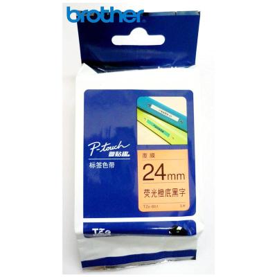 兄弟(Brother) TZe-B51 荧光 标签色带 24mm宽 荧光橙底 黑字 TZ-B51 色带