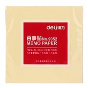 得力 9052 记事贴便签纸便利贴  76ｘ76mm (单位:包) 黄色 方便实用