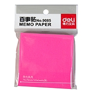 得力 9085 记事贴便签纸便利贴荧光纸 76ｘ76mm （单位：包） 混色 荧光色纸 色彩靓丽