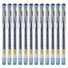 晨光（M G）1150 不锈钢笔夹中性笔（黑） 0.5mm 12支装 蓝色