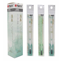 晨光4300浅末中性笔芯 0.35mm全针管 替芯 水笔芯 签字笔芯 赠书签 黑色红色  一盒20支 4300黑色0.35mm浅末