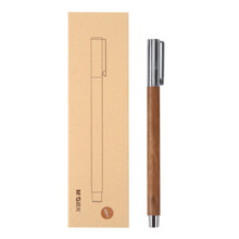 晨光（M G）文具中性笔0.5金属原木创意笔木之语 胡桃木色拔盖式AGPY2902