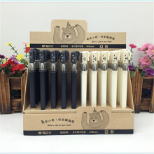 晨光（M G） B5501萌宠小物可爱猫咪中性笔0.35mm全针管黑色水笔 50支装