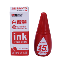 晨光 （M G） 可擦可加墨水白板笔 彩色单头水性白板笔办公用品 易擦型 10支/盒 15ml白板笔墨水 红色 5瓶装