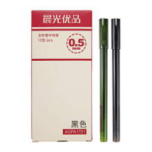 晨光（M G） 晨光文具 中性笔创意水笔签字笔0.5mm 学习用品 12支AGPA1701 黑色盒装12支（笔壳颜色随机）