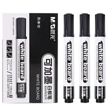 晨光 文具白板笔可擦可加墨水单头办公用品 AWM26301  10支 黑色