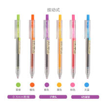 晨光按动彩色中性笔套装糖果色小清新流行彩笔多色水笔0.50.38大学生用手帐笔红蓝黑做笔. H2805本味0.56色套装