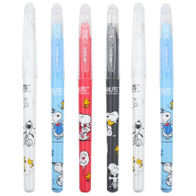 晨光 可擦笔小学生中性笔3-5年级摩魔易可擦笔0.5黑晶墨蓝色史努比系列可以擦的笔 SKP61118 晶蓝书写 6支 拔帽款