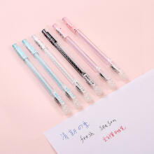 晨光67104创意可爱中性笔针管头学生用黑/红/蓝色小清新的水笔0.38mm 2黑2红2蓝(6支笔)（笔杆色随机）