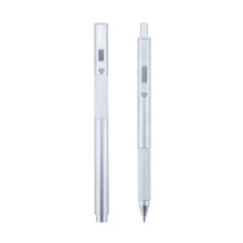 晨光（M G） 中性笔金属学生水笔学习用品AGPY0501黑0.5mm 银色 拔插款 1支