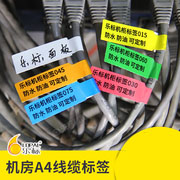 乐标网线标签纸 A4不干胶打印纸网络线标 彩色防水线缆贴纸P 刀型