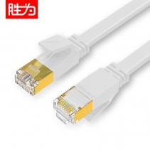 胜为 FLC-7010H 七类网线屏蔽线 万兆工程级CAT7类纯铜网络跳线 珍珠白1米