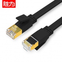 胜为FLC-7005G七类网线屏蔽线 万兆工程级CAT7类纯铜网络跳线 0.5米 黑色