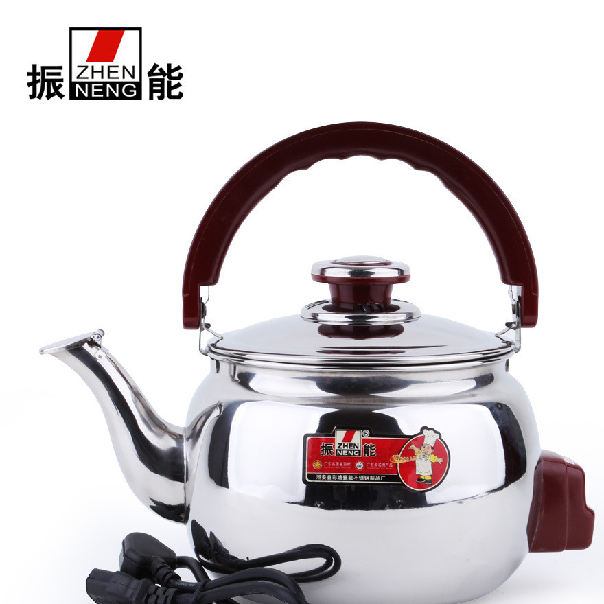 振能 加厚不锈钢鸣音电热水壶鸣笛防干烧大容量开水煲5L