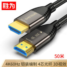 胜为专业工程级铠装HDMI2.0版光纤线50米WFH6500G